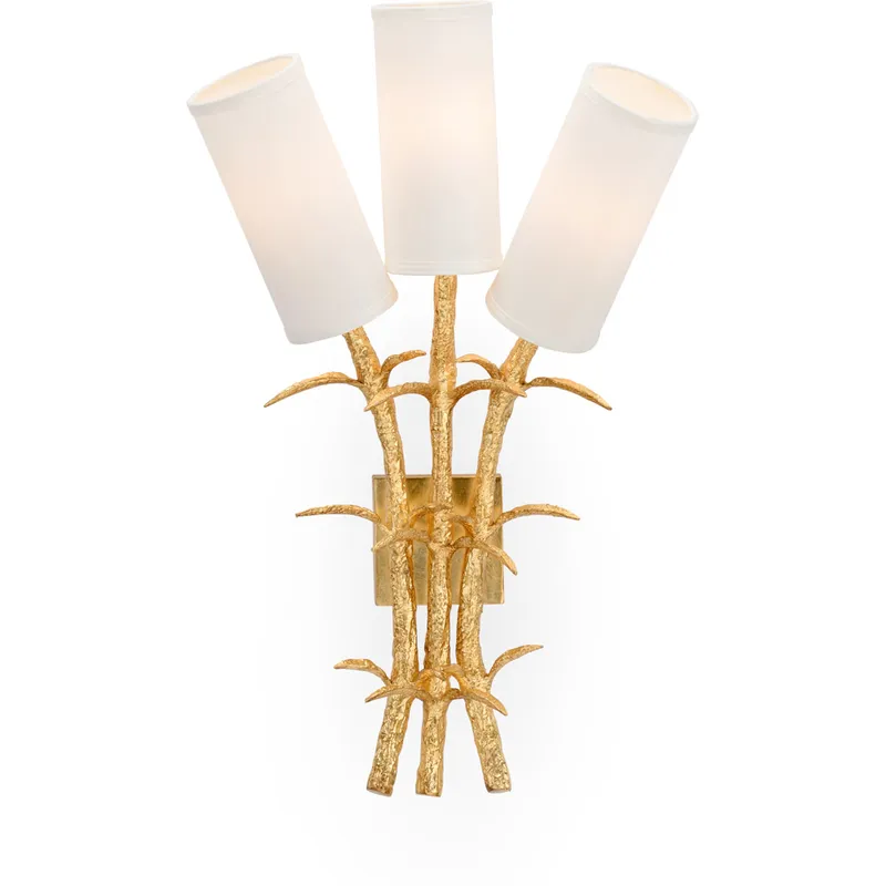 Chelsea House 3 Light 15 inch Gold Leaf Sconce Wall Light