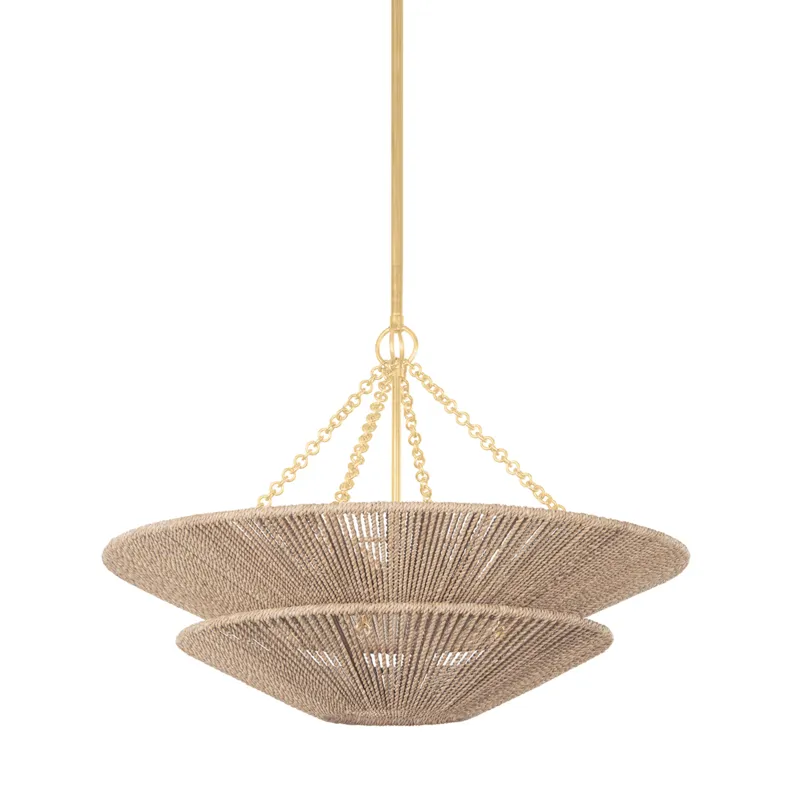 Tropea 6 Light 30 inch Gold Leaf Pendant Ceiling Light