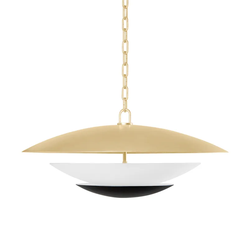 Adara 4 Light 26.5 inch Vintage Gold Leaf And Soft Black Pendant Ceiling Light