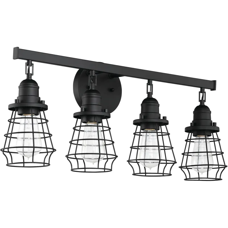 Neighborhood Thatcher 4 Light 26 inch Flat Black Vanity Light Wall Light, Neighborhood Collection