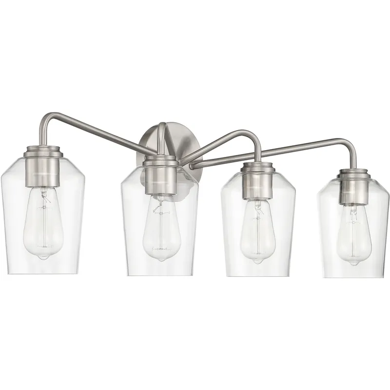 Shayna 4 Light 31 inch Brushed Polished Nickel Vanity Light Wall Light