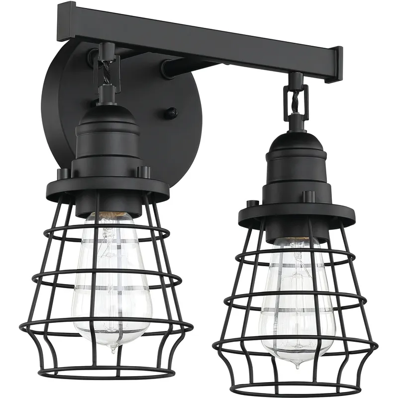 Neighborhood Thatcher 2 Light 12 inch Flat Black Vanity Light Wall Light, Neighborhood Collection