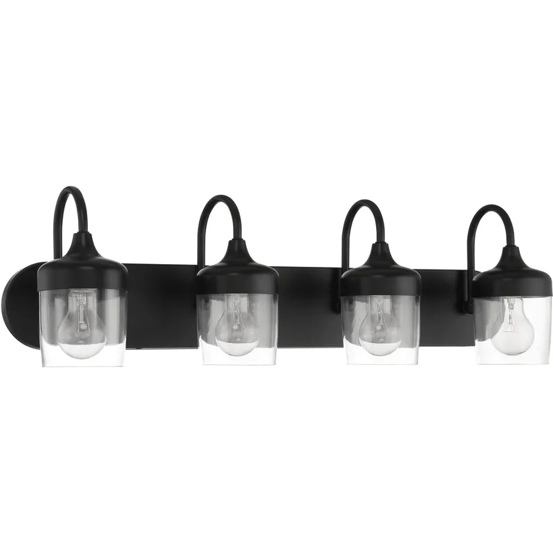 Wrenn 4 Light 30 inch Flat Black Vanity Light Wall Light
