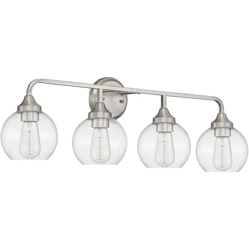 Glenda 4 Light 32 inch Brushed Polished Nickel Vanity Light Wall Light