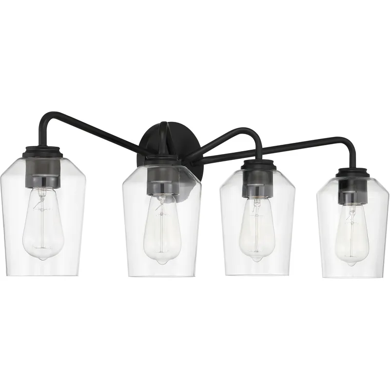 Shayna 4 Light 31 inch Flat Black Vanity Light Wall Light