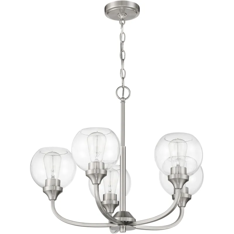 Glenda 5 Light 23.75 inch Brushed Polished Nickel Chandelier Ceiling Light
