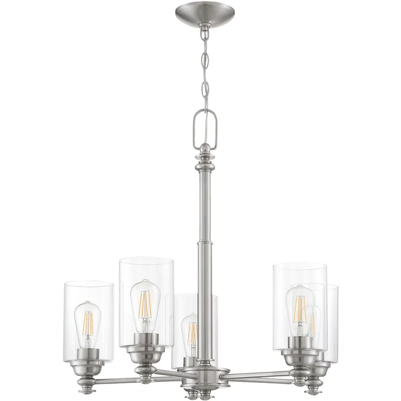 Neighborhood Dardyn 5 Light 25 inch Brushed Polished Nickel Chandelier Ceiling Light in Clear Glass