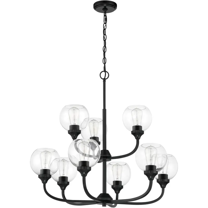 Glenda 9 Light 29.5 inch Flat Black Chandelier Ceiling Light
