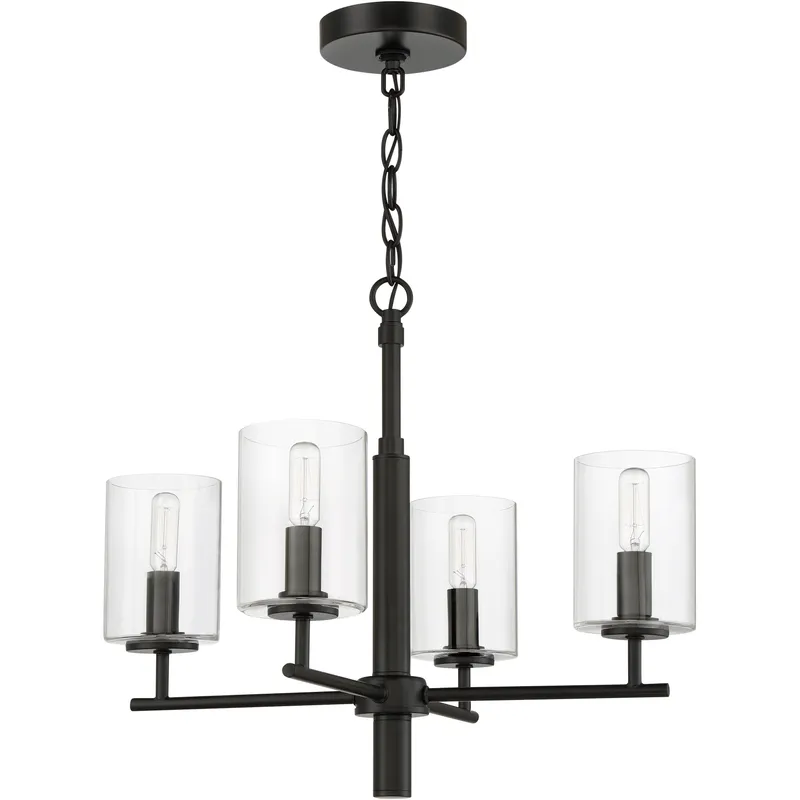 Hailie 4 Light 20 inch Flat Black Chandelier Ceiling Light