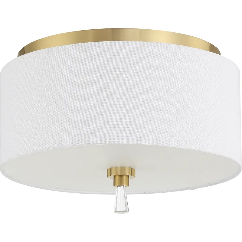 Fortuna 2 Light 12 inch Satin Brass Flushmount Ceiling Light