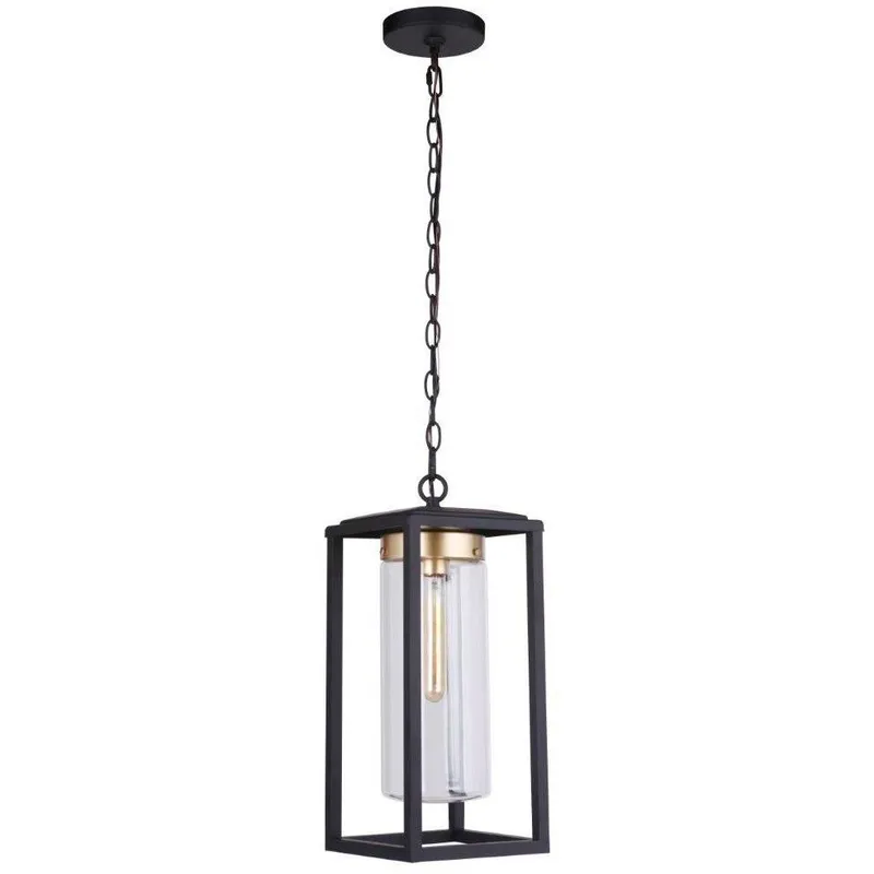 Neo 1 Light 8 inch Midnight / Satin Brass Outdoor Pendant