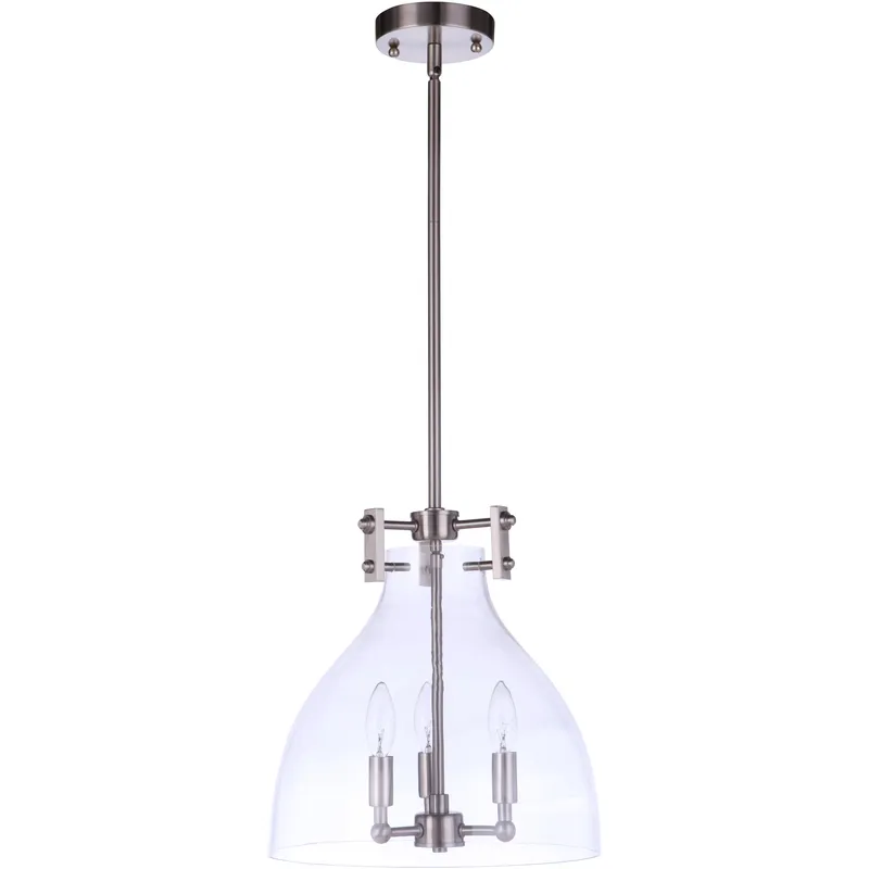 Chardonnay 3 Light 13.25 inch Brushed Polished Nickel Pendant Ceiling Light