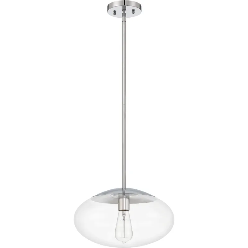 Gaze 1 Light 14 inch Chrome Pendant Ceiling Light in Clear Glass, Oval