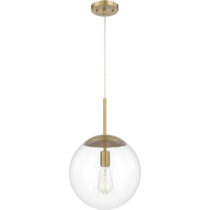 Gaze 1 Light 11.88 inch Satin Brass Pendant Ceiling Light in Clear Glass
