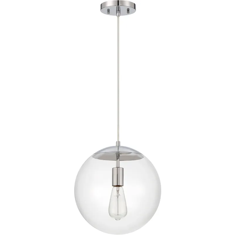 Gaze 1 Light 11.88 inch Chrome Pendant Ceiling Light in Clear Glass