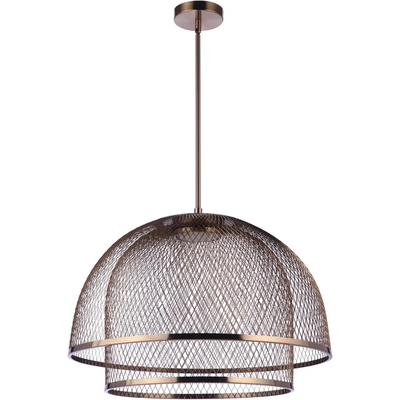 Sculptural Statement LED 24.25 inch Satin Brass Pendant Ceiling Light