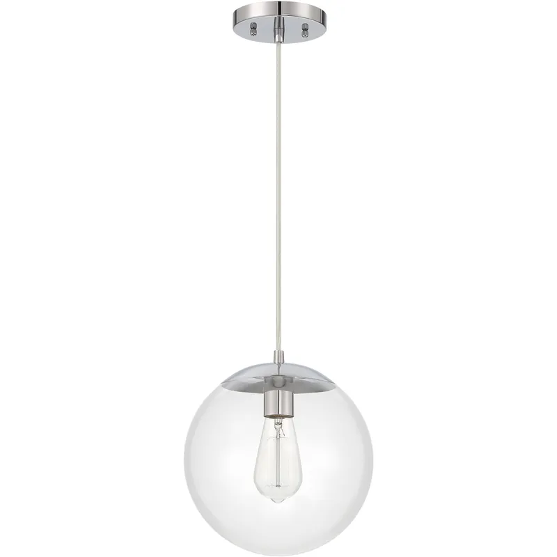 Gaze 1 Light 10 inch Chrome Pendant Ceiling Light in Clear Glass