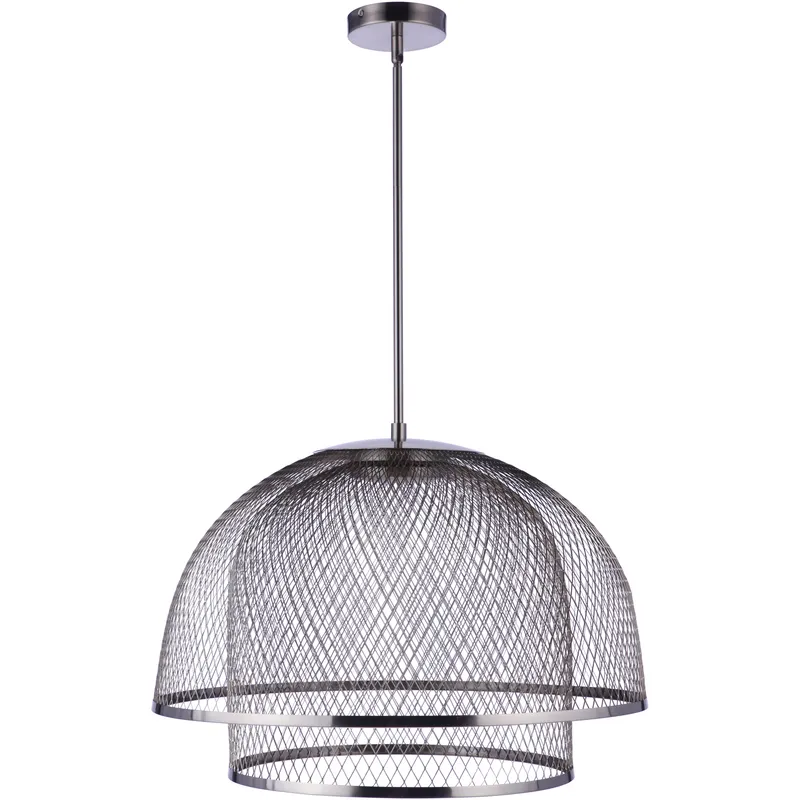 Sculptural Statement LED 24.25 inch Brushed Polished Nickel Pendant Ceiling Light
