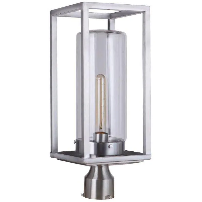 Neo 1 Light 17 inch Satin Aluminum Outdoor Post Light