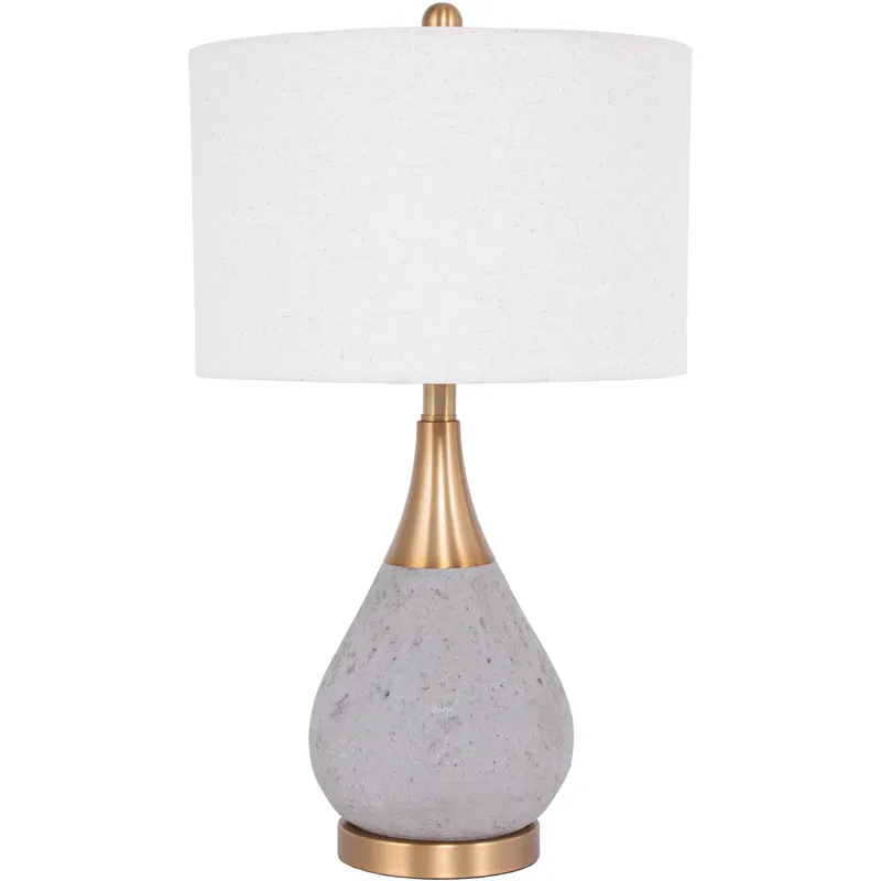 Bejamin 25.75 inch 100 watt Natural Concrete and Antique Brass Table Lamp Portable Light