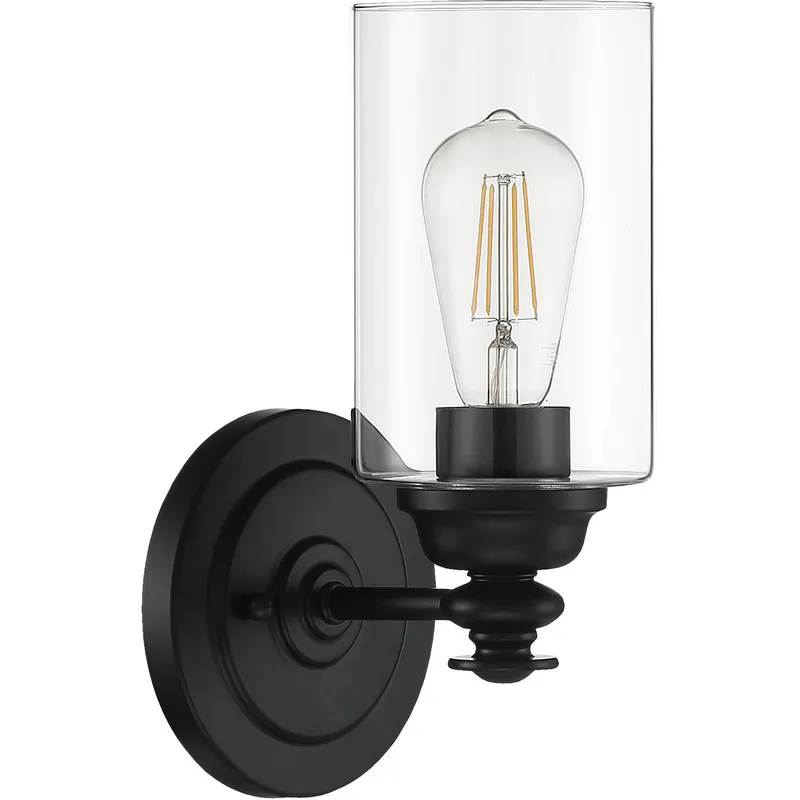 Neighborhood Dardyn 1 Light 5.5 inch Flat Black Wall Sconce Wall Light in Clear Glass