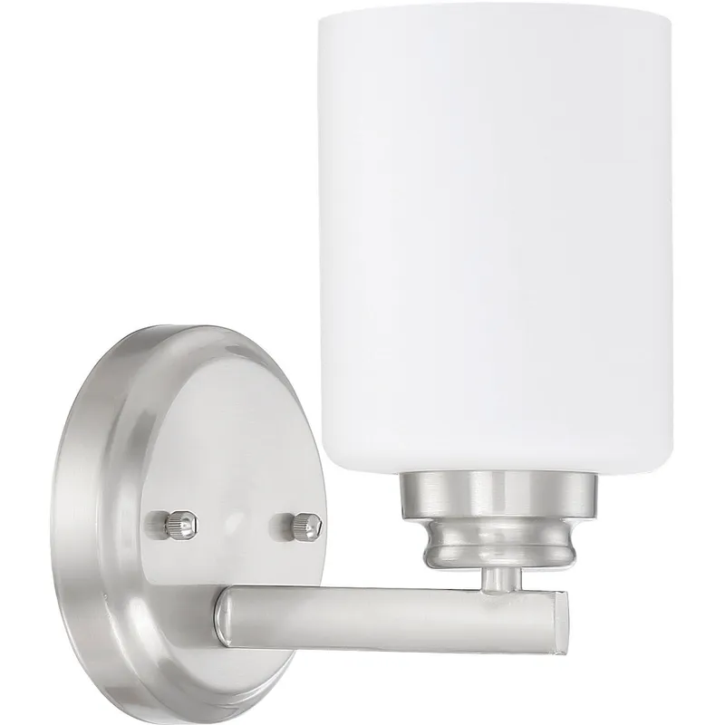 Neighborhood Bolden 1 Light 5 inch Brushed Polished Nickel Wall Sconce Wall Light in White Frost Glass, Neighborhood Collection