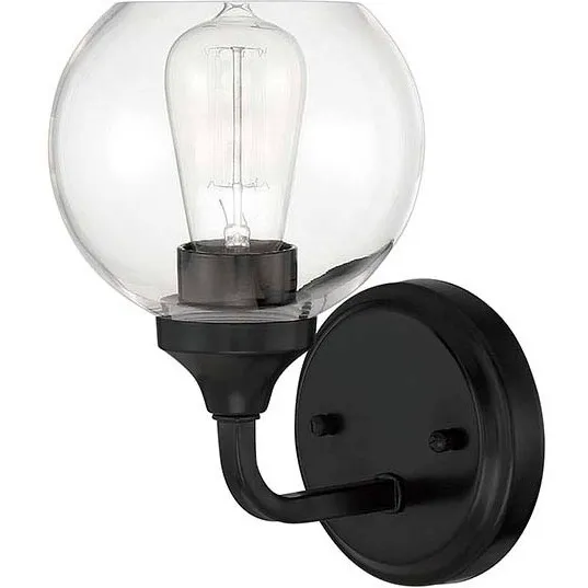 Glenda 1 Light 6 inch Flat Black Wall Sconce Wall Light