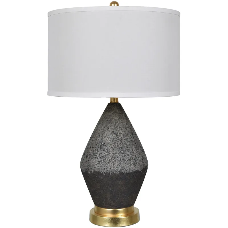 Tange 28 inch 150.00 watt Black Stone and Soft Brass Table Lamp Portable Light