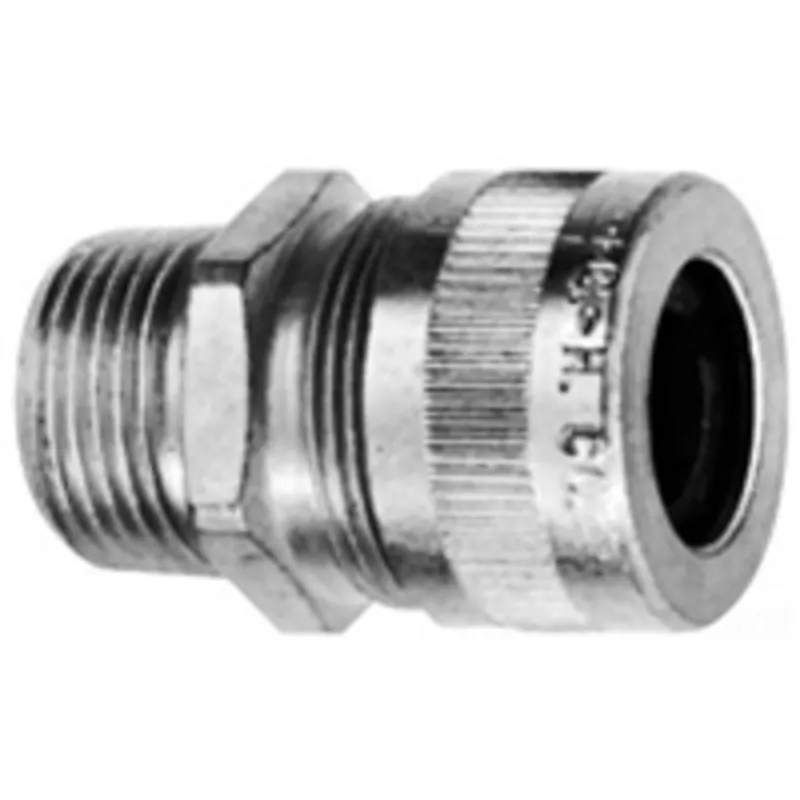 Cord Connector, Straight, Male,1/2", Steel