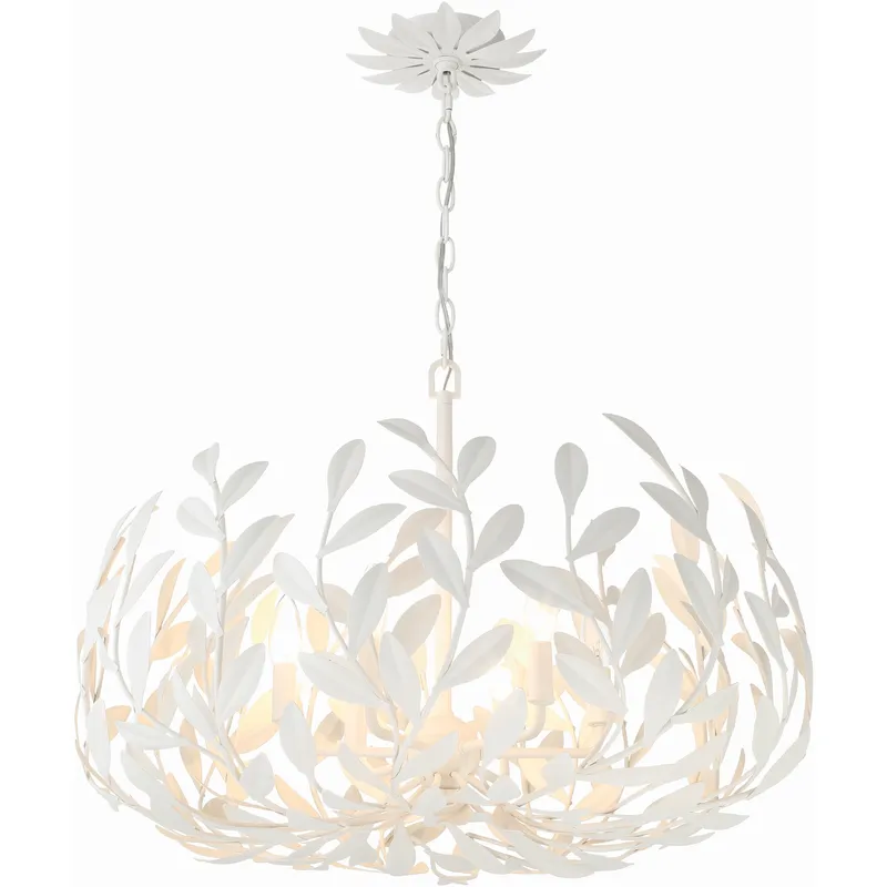 Broche 6 Light 27 inch Matte White Chandelier Ceiling Light