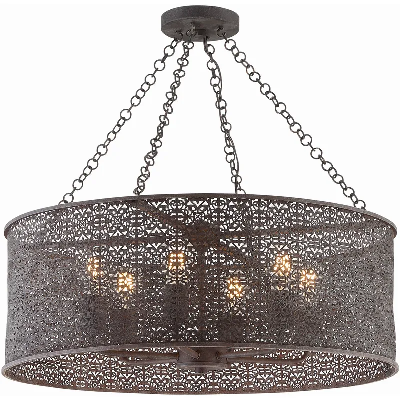Jasmine 6 Light 25 inch Forged Bronze Chandelier Ceiling Light