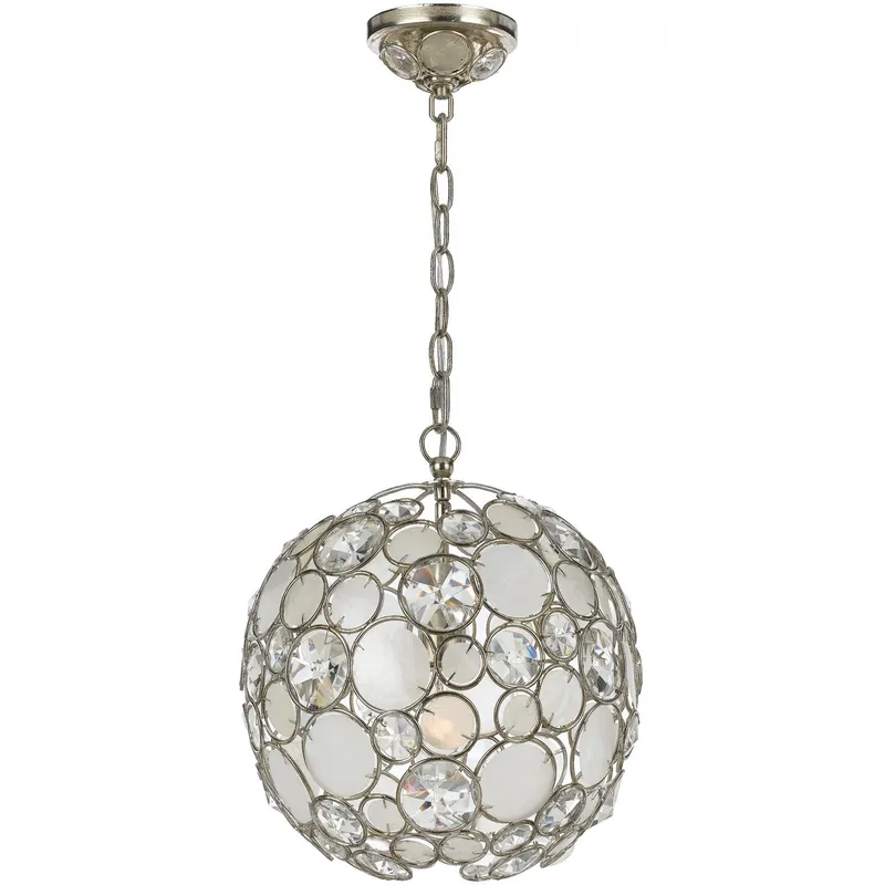 Palla 1 Light 13 inch Antique Silver Chandelier Ceiling Light