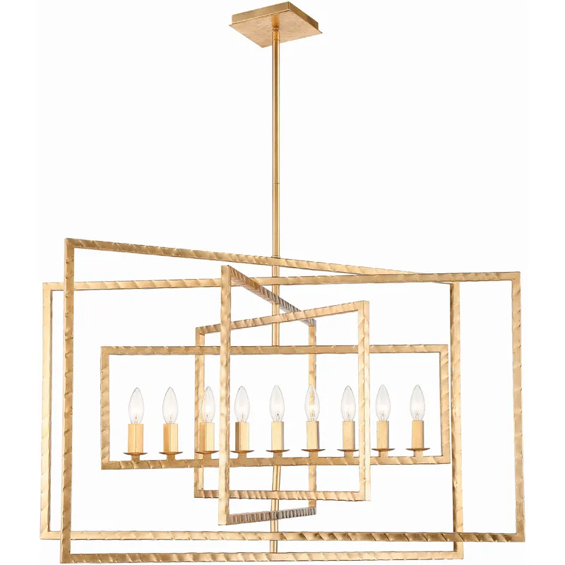 Capri 9 Light 39 inch Antique Gold Chandelier Ceiling Light