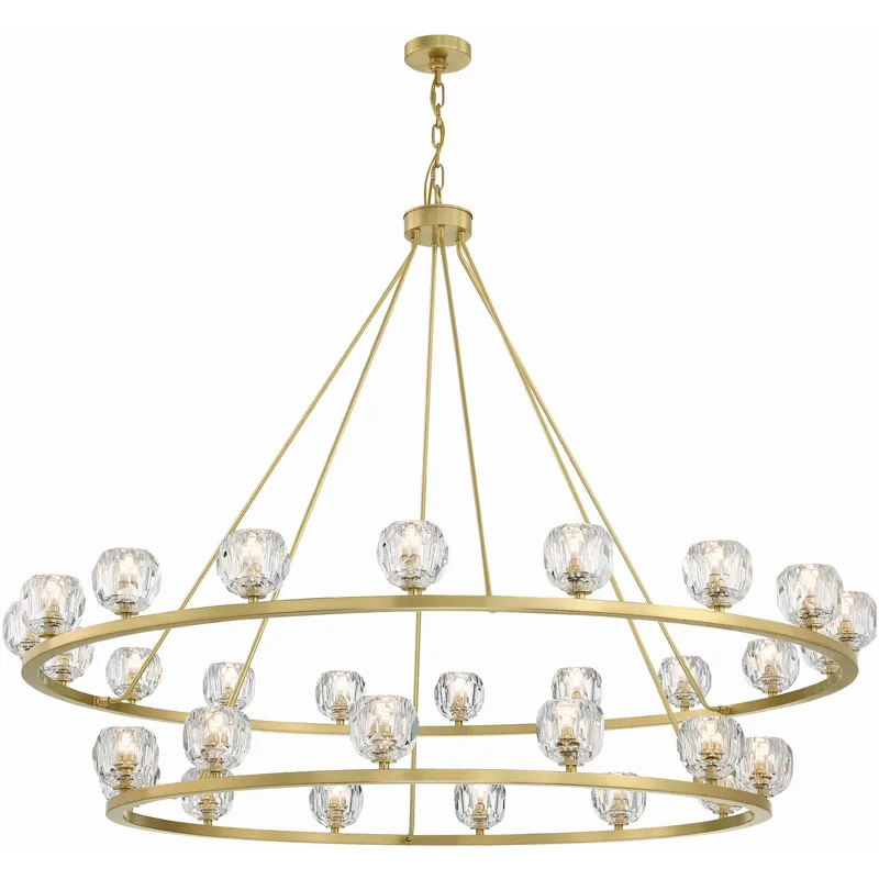 Aragon 30 Light 60 inch Soft Brass Chandelier Ceiling Light