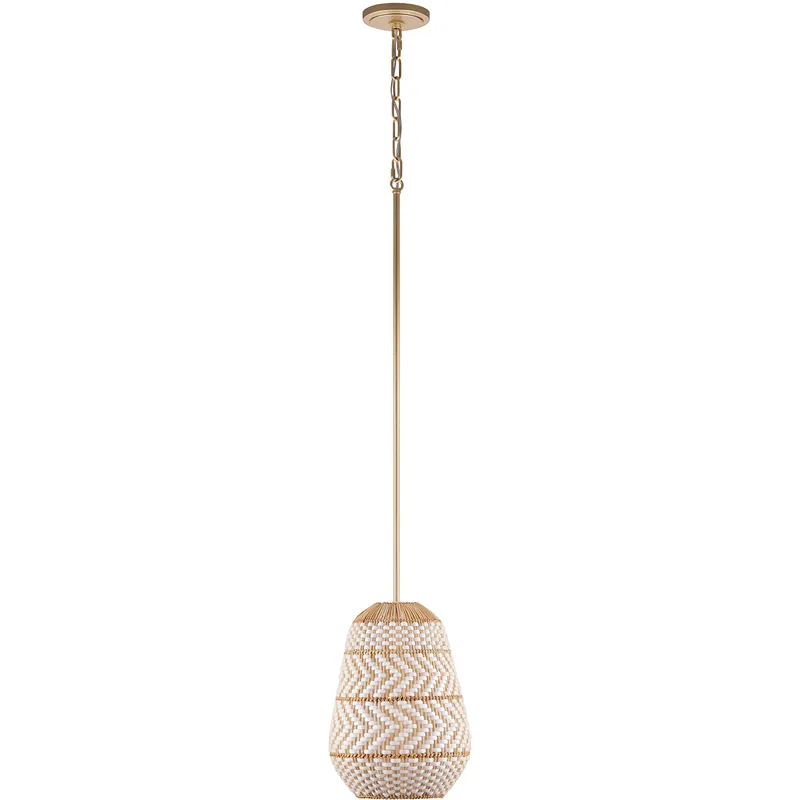 Zanzibar 1 Light 10 inch Soft Gold Mini Pendant Ceiling Light