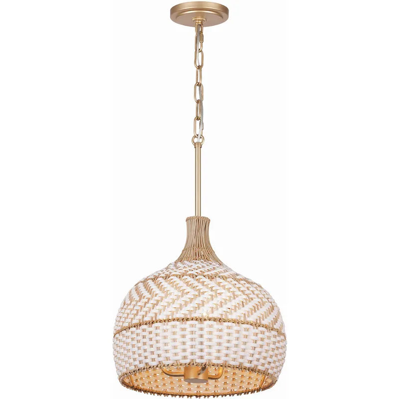 Zanzibar 3 Light 14 inch Soft Gold Pendant Ceiling Light