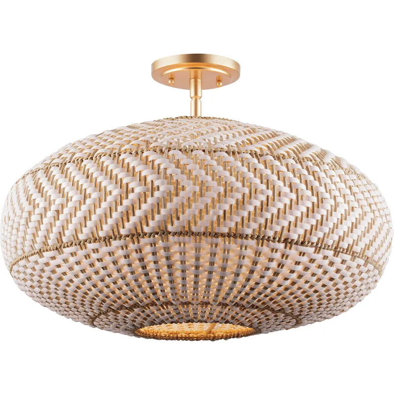 Zanzibar 4 Light 22 inch Soft Gold Semi Flush Ceiling Light