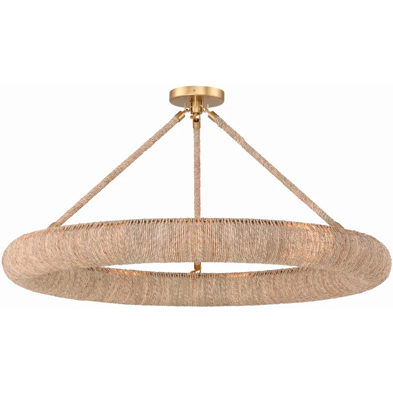 Oakley 1 Light 32 inch Soft Gold Semi Flush Ceiling Light
