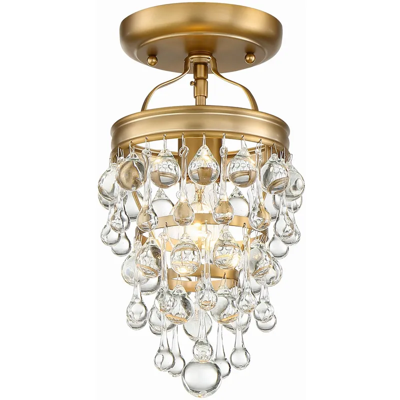 Calypso 1 Light 7.25 inch Vibrant Gold Semi Flush Ceiling Light