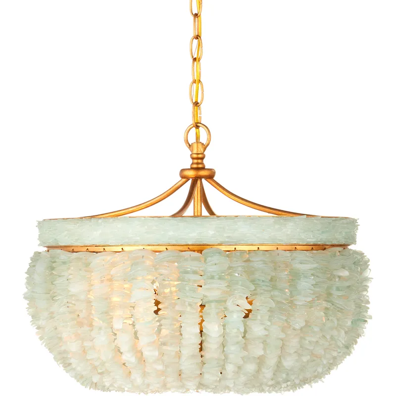 Bayou 3 Light 19 inch Contemporary Gold Leaf Chandelier Ceiling Light