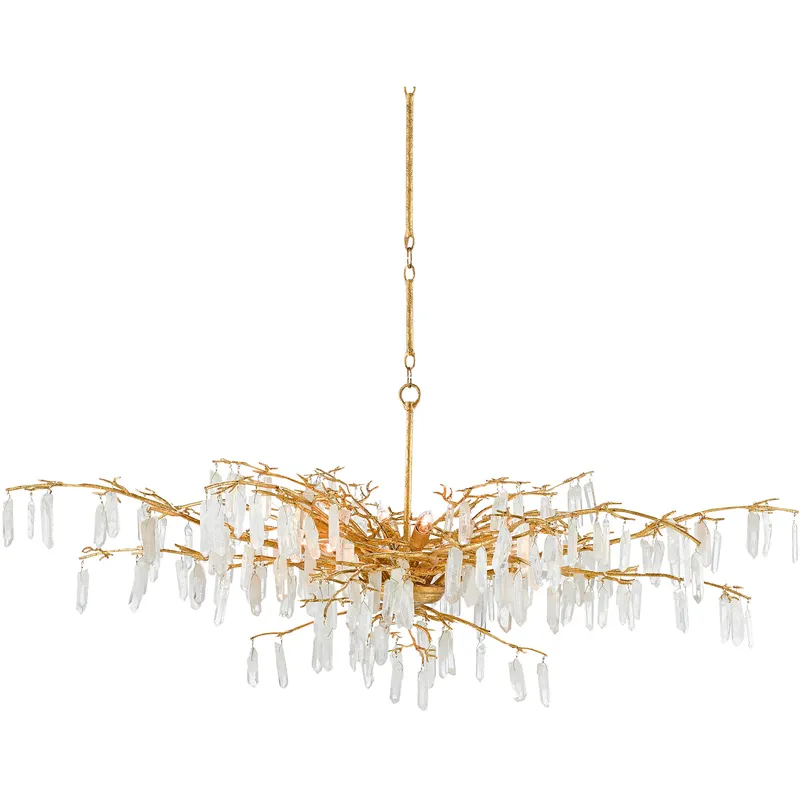 Forest Dawn 8 Light 60.25 inch Washed Lucerne Gold Chandelier Ceiling Light, Aviva Stanoff Collection