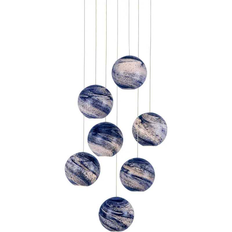 Palatino 7 Light 16 inch Silver Multi-Drop Pendant Ceiling Light