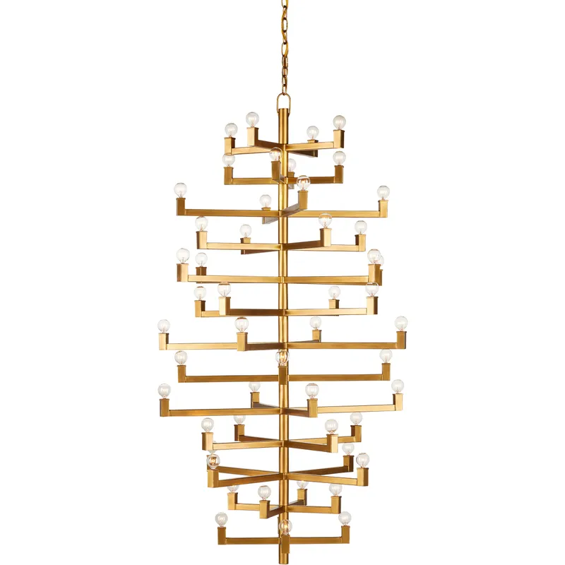 Andre 52 Light 39.75 inch Brass Chandelier Ceiling Light