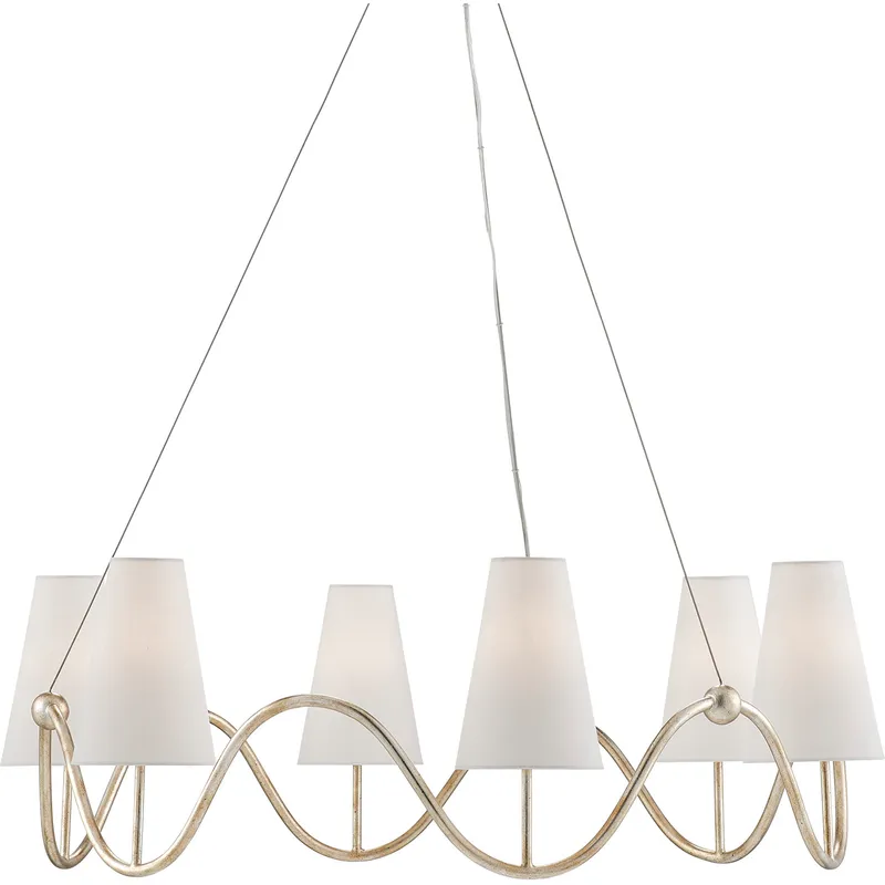 Kadir 6 Light 38.75 inch Silver Granello Chandeliers Ceiling Light