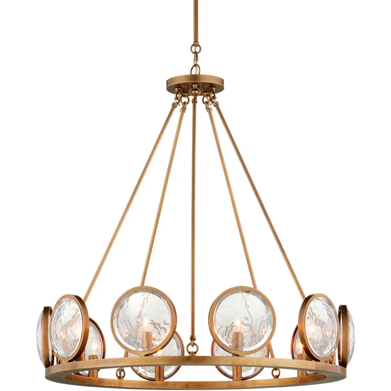 MarjieScope 10 Light 32 inch Antique Brass Chandelier Ceiling Light, Marjorie Skouras Collection