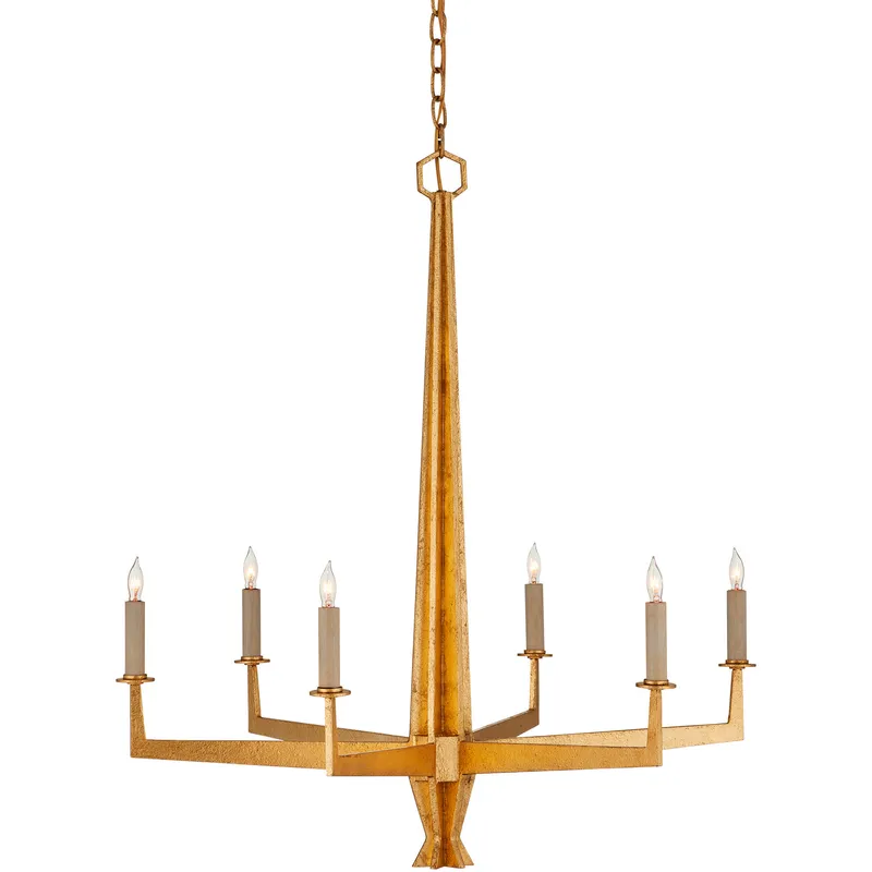 Goldfinch 6 Light 29.5 inch Washed Lucerne Gold Chandelier Ceiling Light, Medium