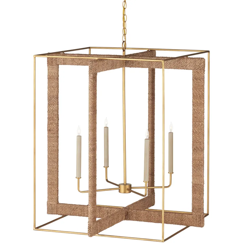 Purebred 4 Light 32.25 inch Dark Contemporary Gold Leaf Chandelier Ceiling Light, Large