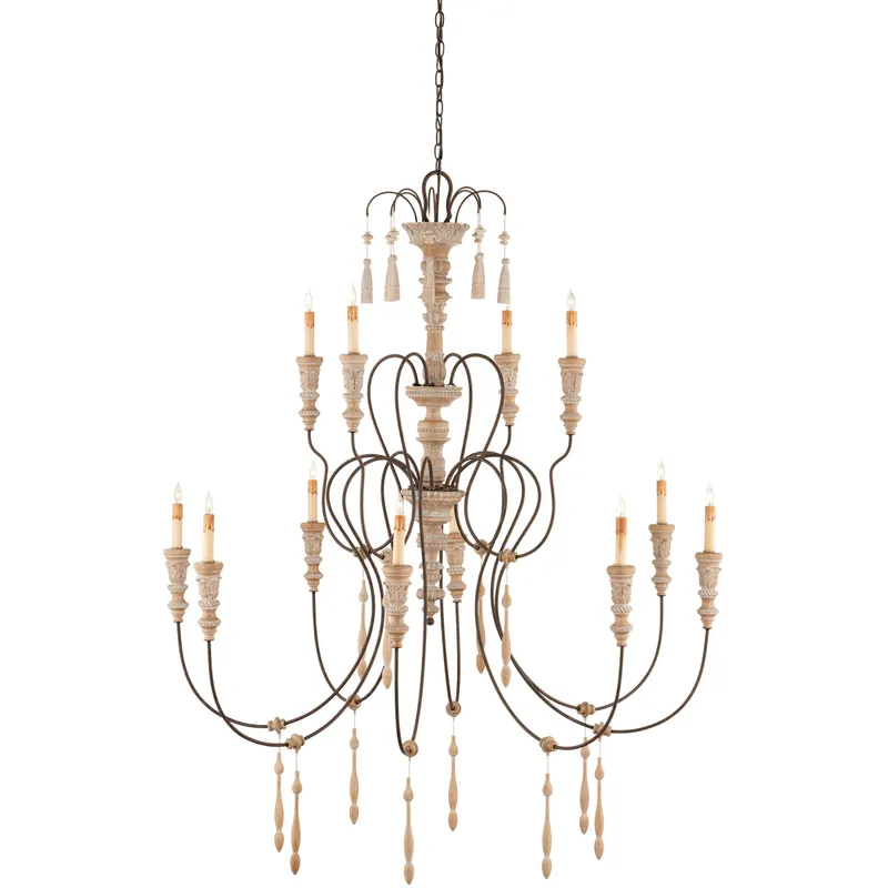 Hannah 12 Light 53 inch Rust Chandelier Ceiling Light, Large