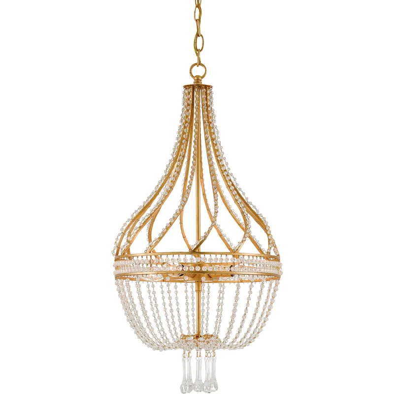 Ingenue 4 Light 14 inch Antique Gold Leaf Chandelier Ceiling Light