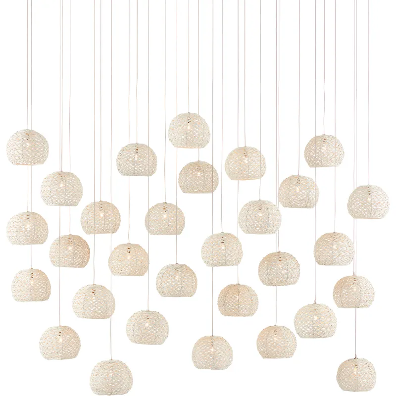 Piero 30 Light 54 inch Silver Multi-Drop Pendant Ceiling Light